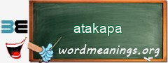 WordMeaning blackboard for atakapa